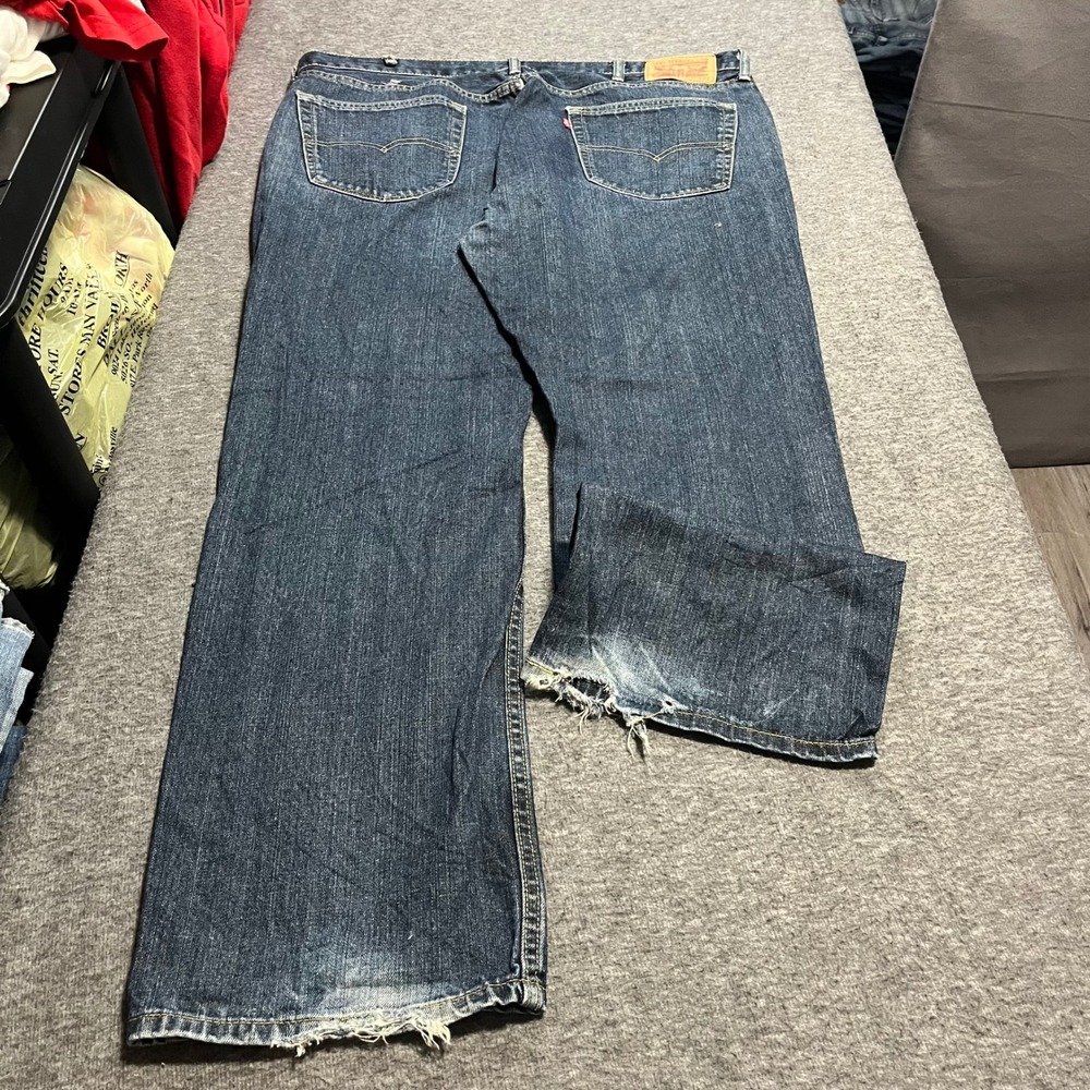 Levis 559 Relaxed Straight Leg Jeans Mens 40x32 Blue Distressed Denim Pants